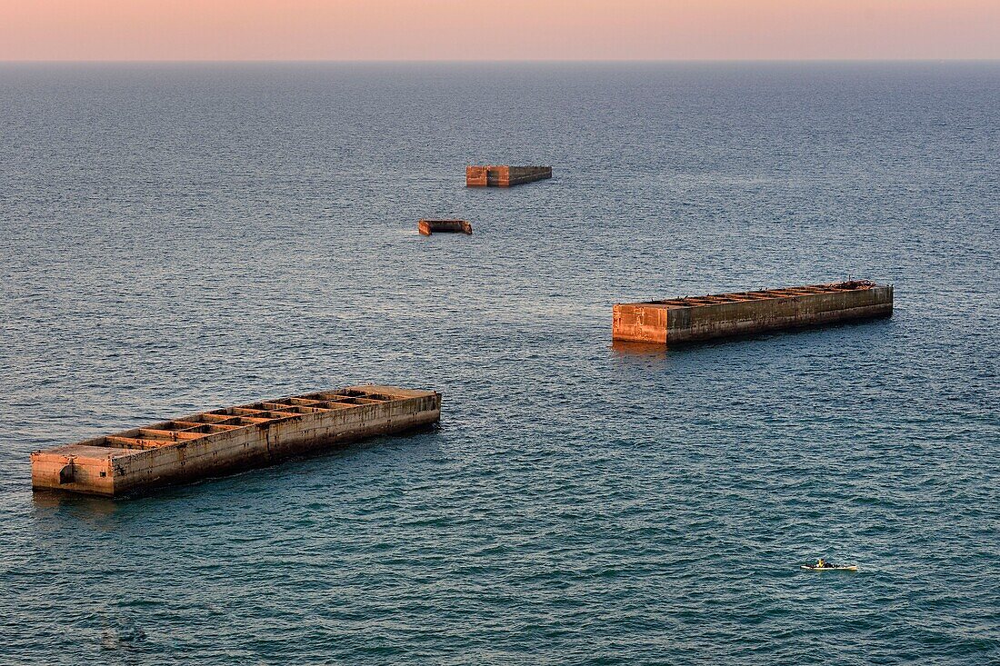 France,Calvados,Arromanches les Bains,Mulberry B remains,Port Winston,Phoenix breakwaters