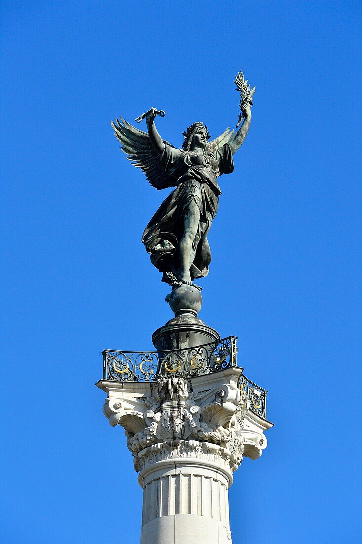 Frankreich,Gironde,Bordeaux,zum Weltkulturerbe gehörendes Gebiet,Quinconces-Viertel,Quinconces-Platz und das Denkmal der Girondins