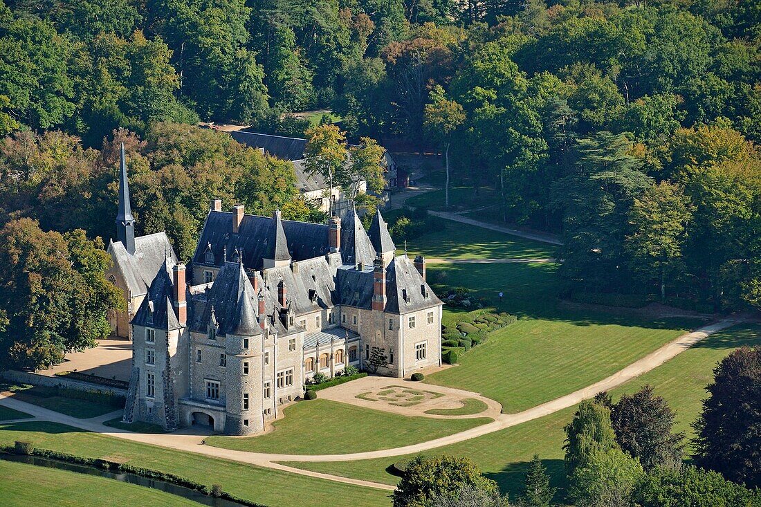 Frankreich,Cher,Oizon,das Schloss von la Verrerie (Luftaufnahme)