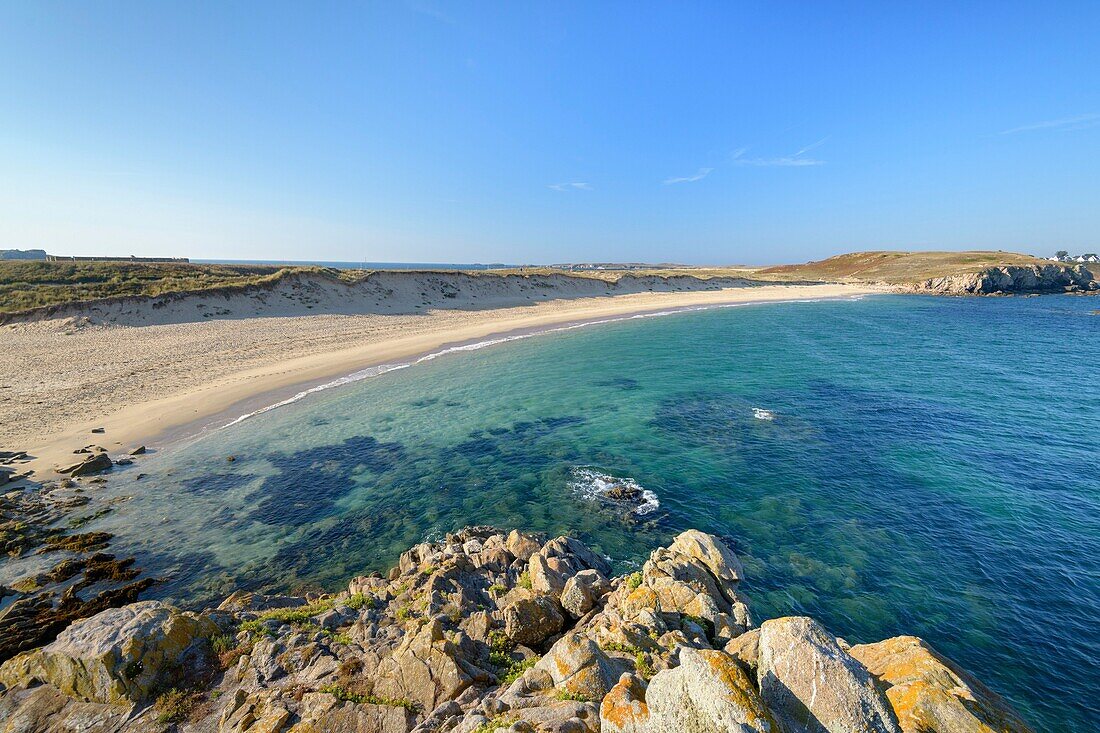 France,Morbihan,Houat,the north coast,the beach of Tal er Han