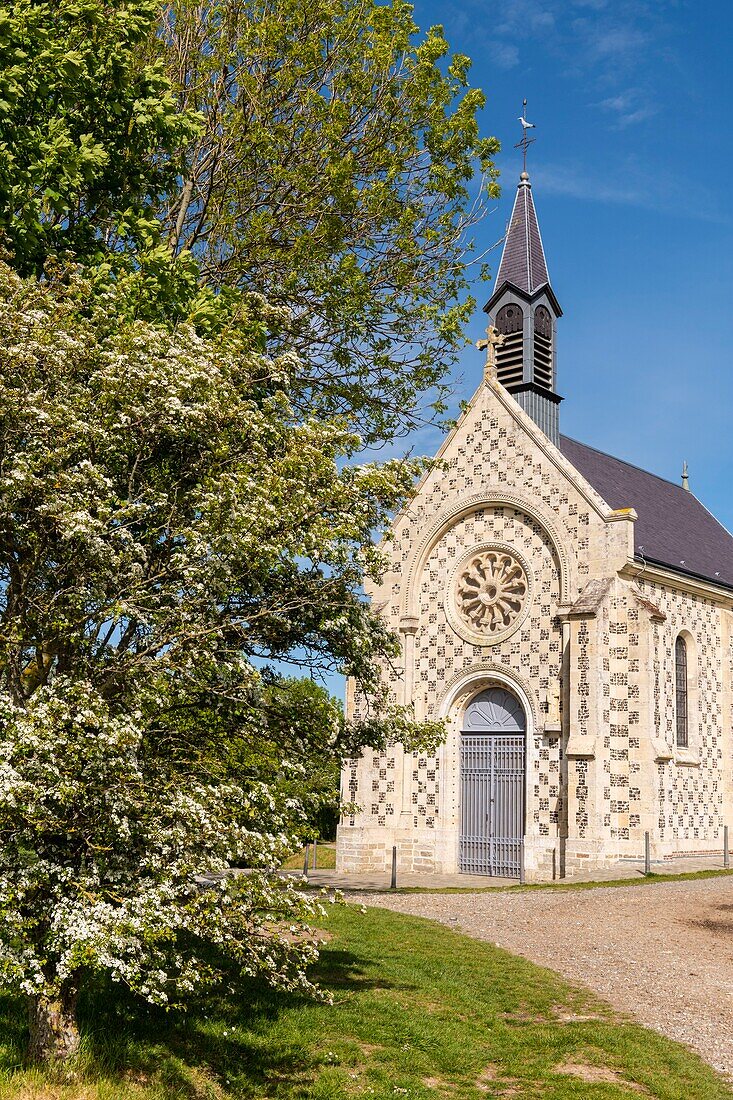 Frankreich,Somme,Baie de Somme,Saint Valery sur Somme,Die Kapelle der Matrosen und ihr Hahn in Form einer Möwe