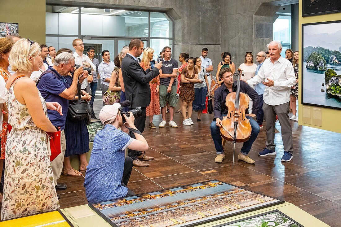 France,Hauts de Seine,La Defense,the roof of the Grande Arche,inauguration of Legacy exhibition by Yann Arthus-Bertrand from 28/06 to 01/12/2019