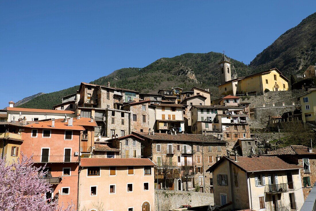 France,Alpes Maritimes,Lantosque,village,church