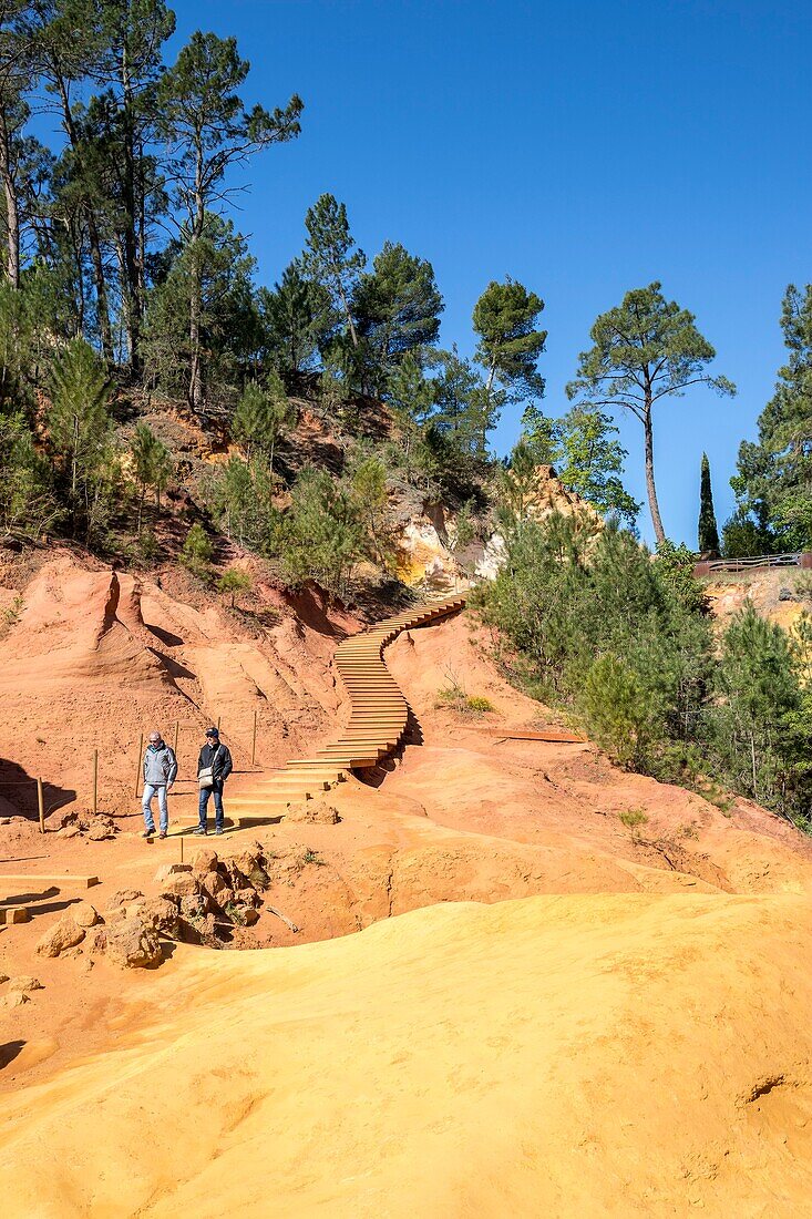 France,Vaucluse,Luberon Regional Natural Park,Roussillon,labeled the Most Beautiful Villages of France,the Sentier des Ocres