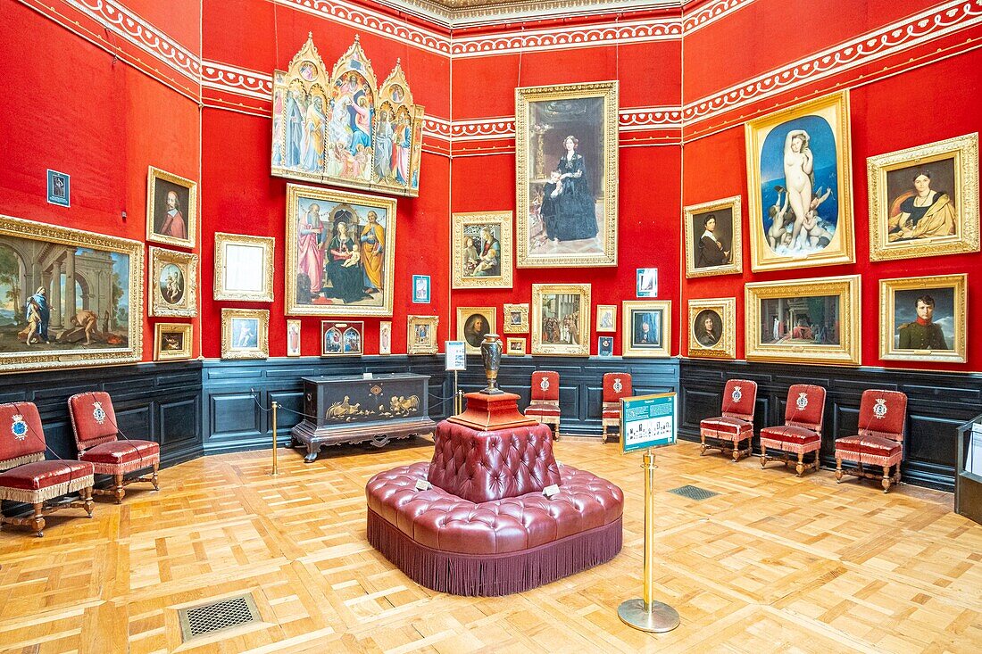 France,Oise,Chantilly,the castle of Chantilly,the museum of Conde,room of the Tribune