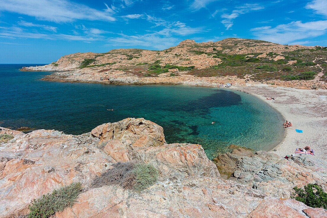 Frankreich,Haute Corse,in der Nähe der Ile Rousse,Wüste Agriates,Anse de Peraiola,Strand Ostriconi