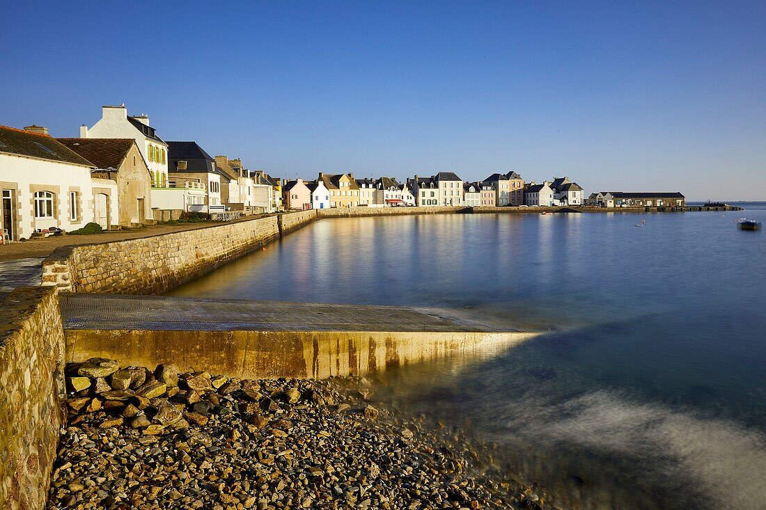 France,Finistere,Iroise Sea,Iles du Ponant,Parc Naturel Regional d'Armorique (Armorica Regional Natural Park),Ile de Sein,labelled Les Plus Beaux de France (The Most Beautiful Village of France),the quai des Français Libres