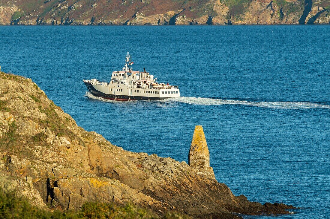 France,Finistere,the ship Enez Eussa III returns to the harbor of Brest