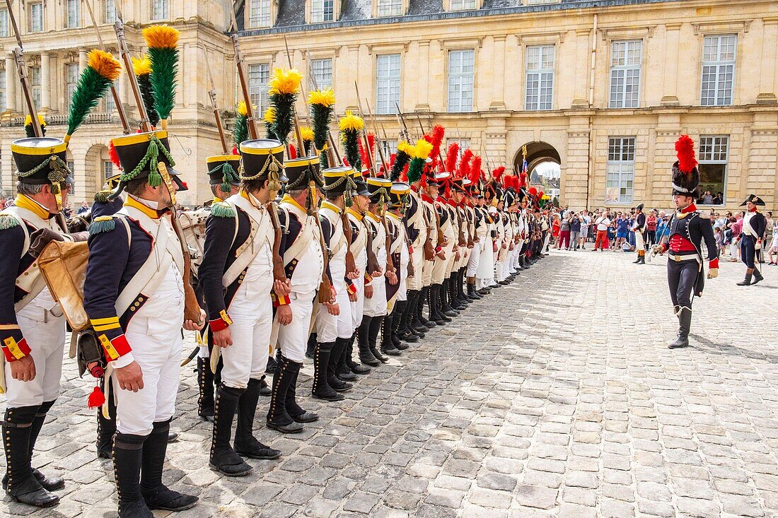 France,Seine et Marne,castle of Fontainebleau,historical reconstruction of the stay of Napoleon 1st and Josephine in 1809