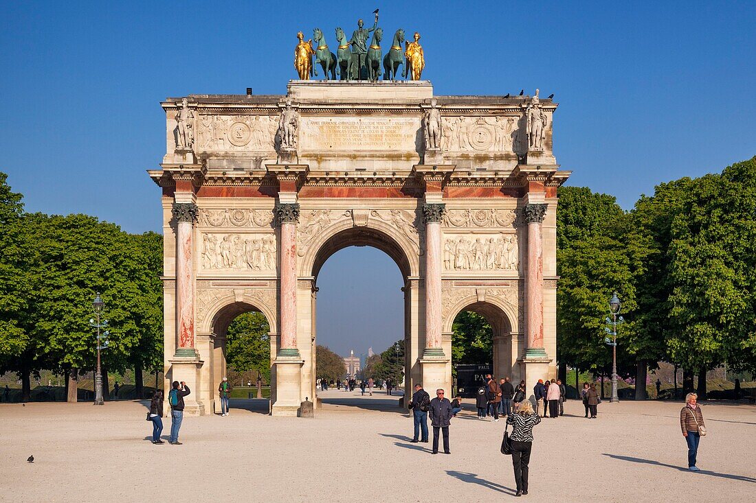 France,Paris,area listed as World Heritage by UNESCO,the Triumph arch on the Carrousel square