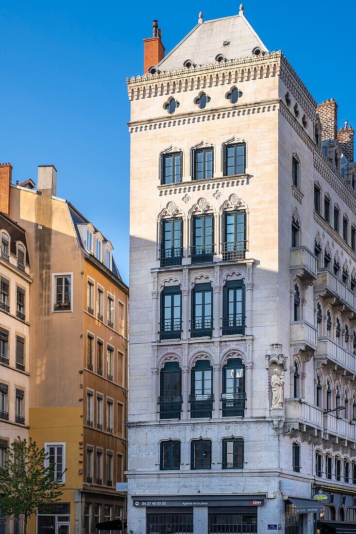 Frankreich,Rhone,Lyon,Altstadt, die zum UNESCO-Welterbe gehört,Quai Fulchiron am Ufer der Saone,das 1845 von Pierre Bossan im maurischen Stil erbaute Haus Blanchon