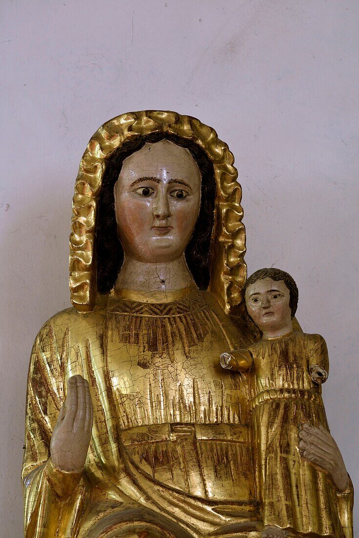 France,Doubs,Mouthier Haute Pierre,Saint Laurent church dated 15th century,Virgin and Child said Virgin of Lausanne dated 1669