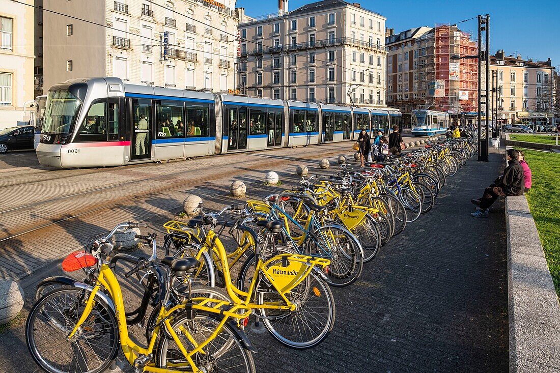 France,Isere,Grenoble,Place de la Gare,Métrovélo bikes for rent