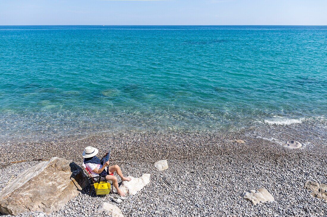 France,Alpes-Maritimes,Menton,beach of the Baie du Soleil