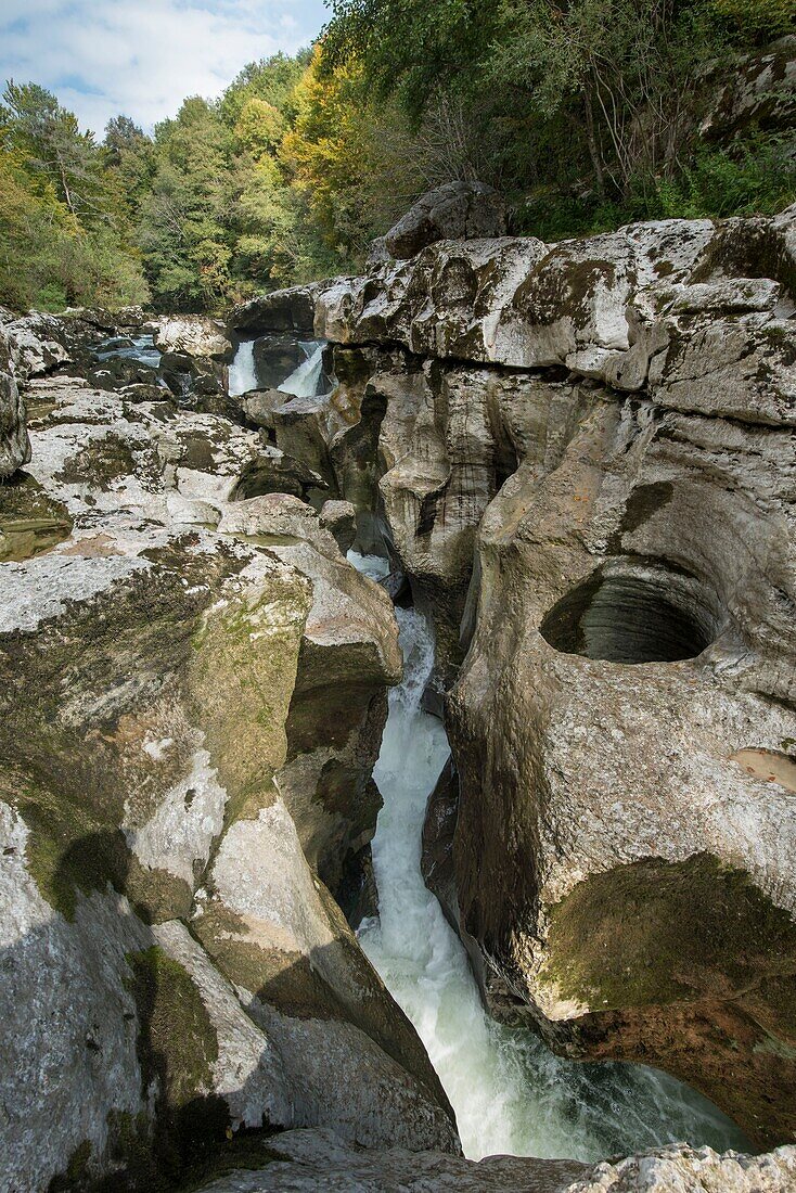 France,Ain,Bellegarde,the losses of the Valserine first river classified wild river of France,a picturesque place