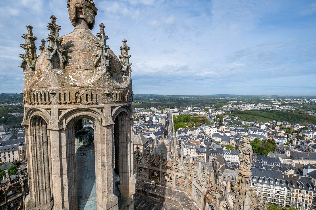 Frankreich,Aveyron,Rodez,Überblick über die Stadt von der Spitze der Kathedrale Notre Dame