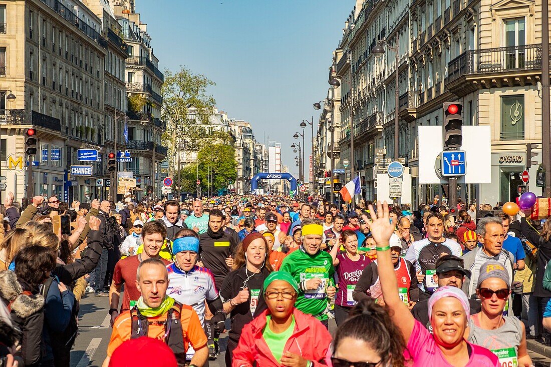France,Paris,rue de Rivoli,the Paris Marathon,April 14,2019