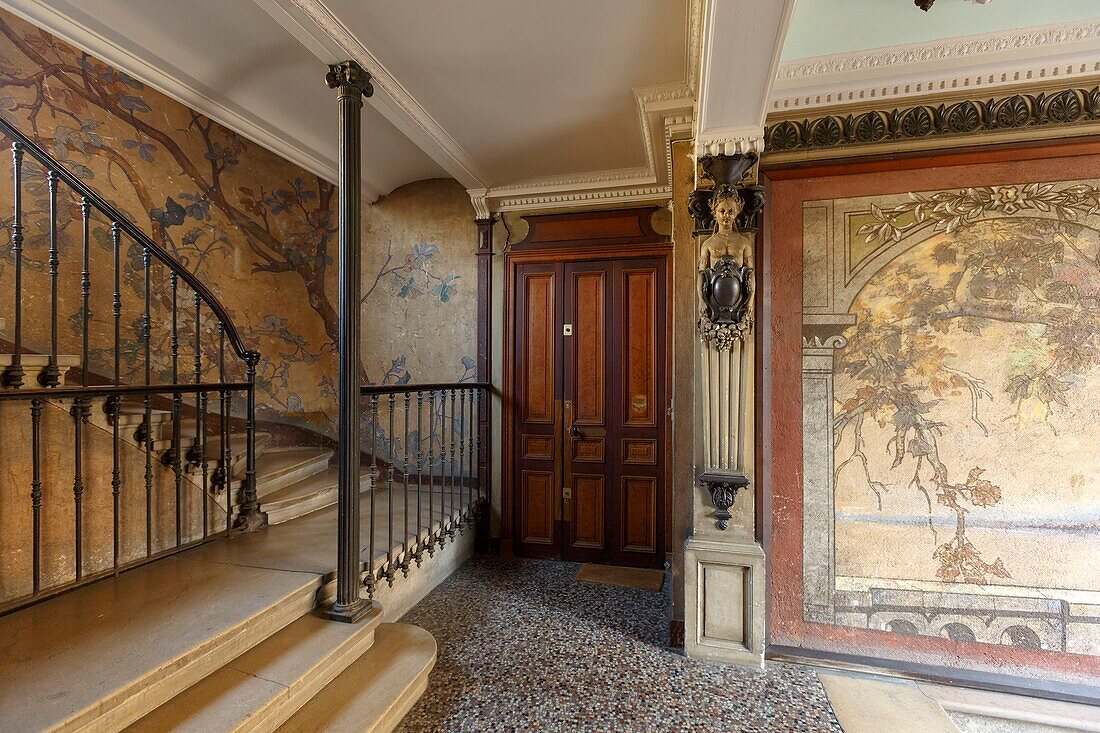 Frankreich,Meurthe et Moselle,Nancy,Jugendstil-Treppe in der Straße Isabey