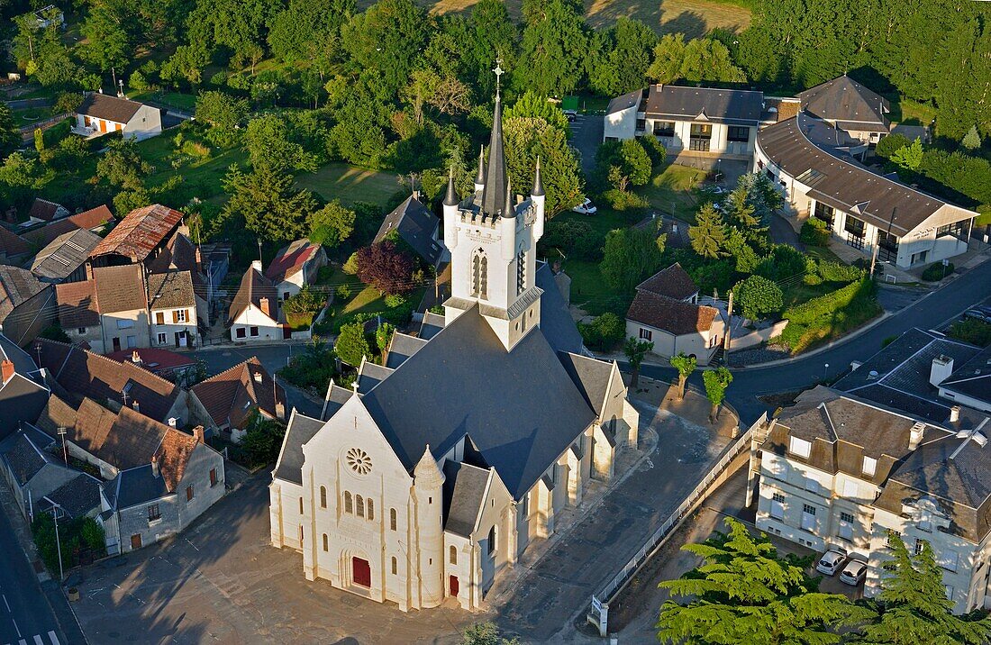 France,Indre,Valencay church (aerial view)