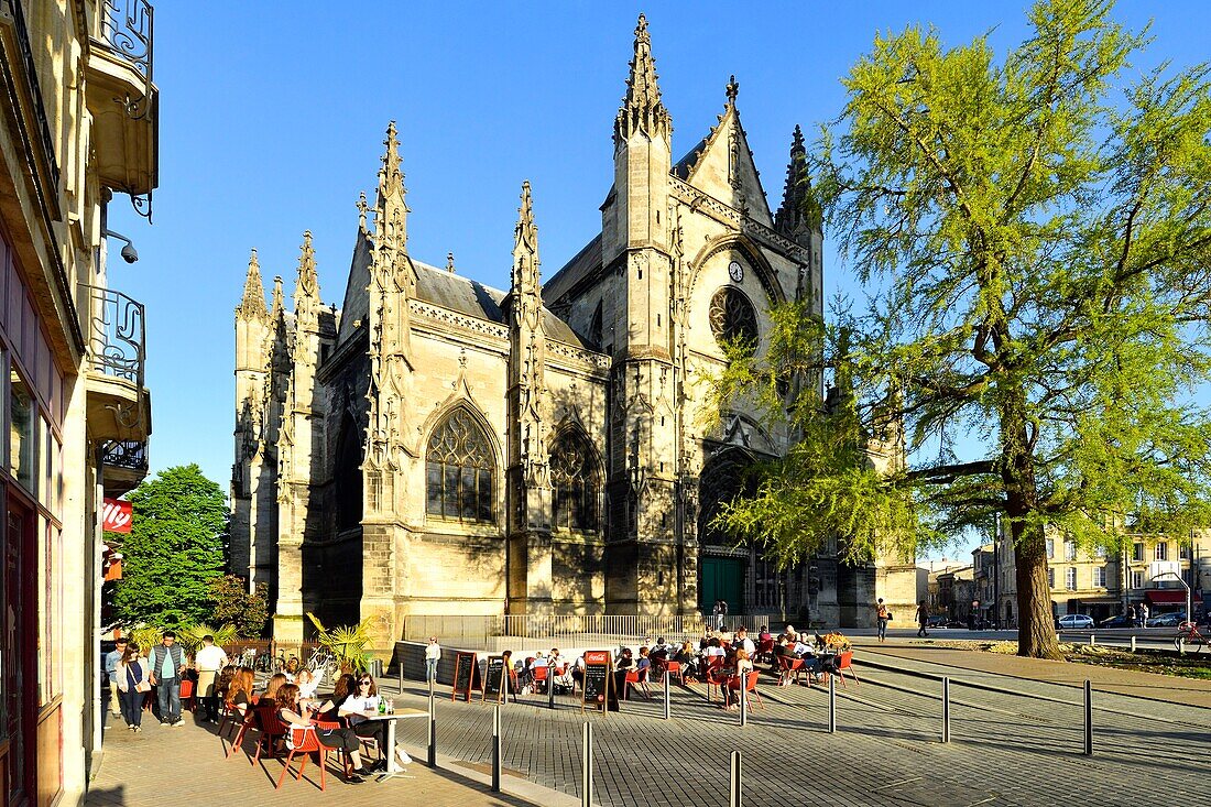 Frankreich,Gironde,Bordeaux,von der UNESCO zum Weltkulturerbe erklärtes Gebiet,Stadtteil Saint Michel,Platz Meynard,Basilika Saint Michel aus dem 14. bis 16.