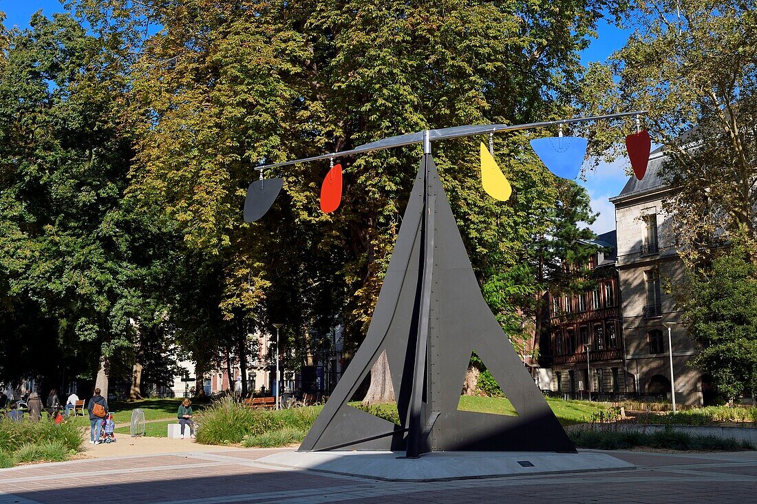 France,Seine Maritime,Rouen,Alexandre Calder's monumental work Horizon installed on the esplanade of the Museum of Fine Arts