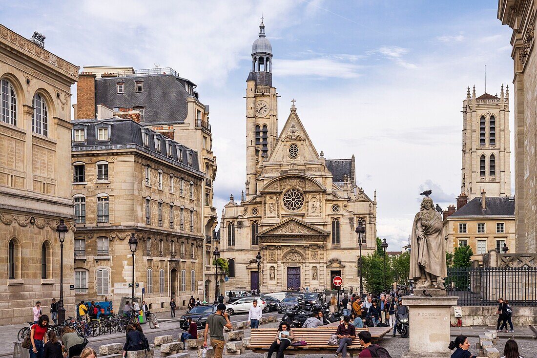 France,Paris,Quartier Latin,Saint Etienne du Mont Church on Sainte Genevieve Mountain