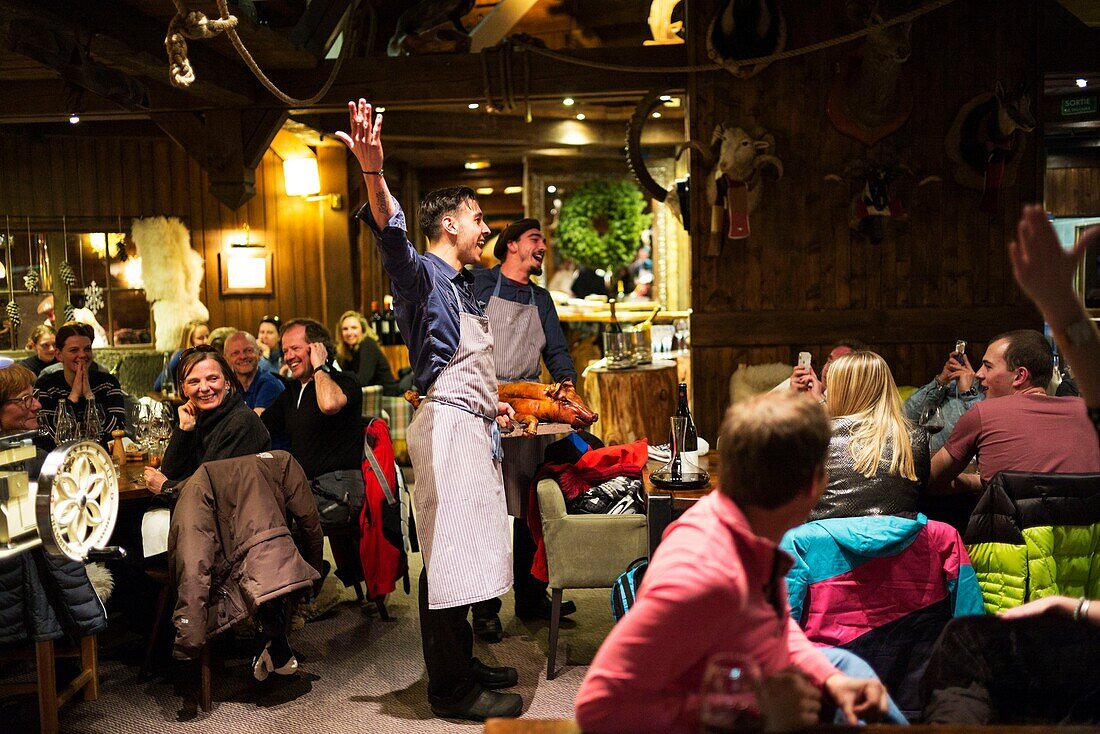 Frankreich,Savoie,Tarentaise Tal,Tignes Skigebiet,Höhenrestaurant le Panoramic (3032m),Familie Bouvier