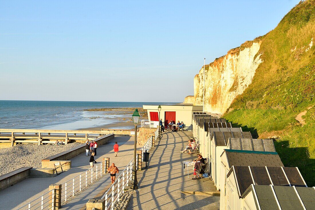 France,Normandy,Seine Maritime,Pays de Caux,Cote d'Albatre,Veules les Roses,The Most Beautiful Villages of France,the beach and the cliffs