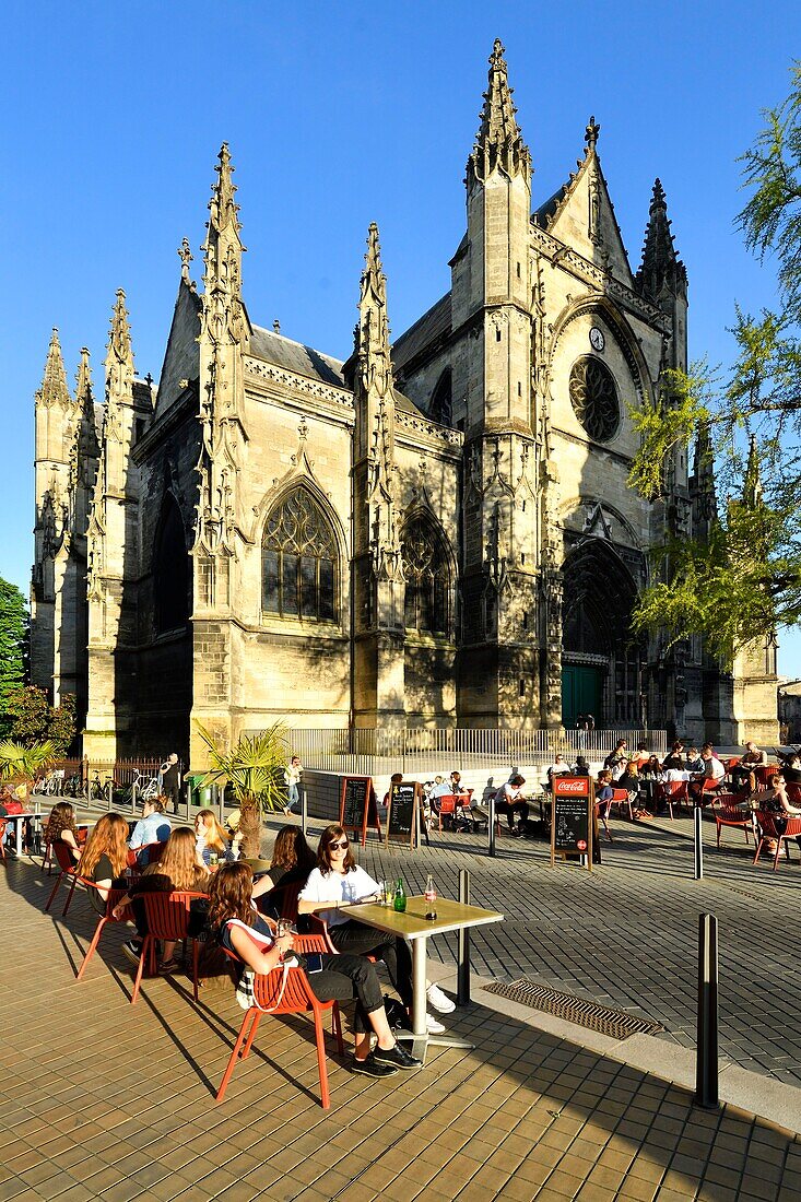 Frankreich,Gironde,Bordeaux,Weltkulturerbe der UNESCO,Saint Michel,Meynard-Platz,Basilika Saint Michel, erbaut zwischen dem 14. und 16. Jahrhundert im gotischen Stil