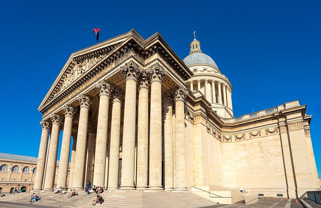 France,Paris,Latin Quarter,Pantheon (1790) neoclassical style,building in the shape of a Greek cross built by Jacques Germain Soufflot and Jean Baptiste Rondelet