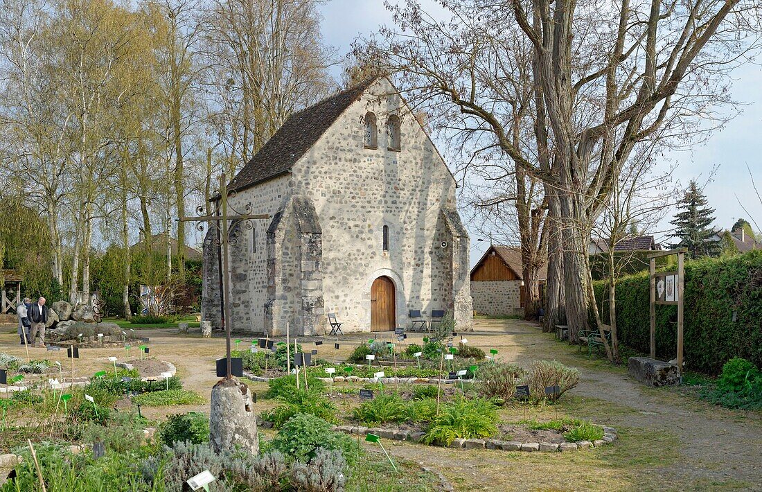 France,Essonne,Milly la Foret,Gatinais Regional Natural Park,chapel decorated by Jean Cocteau