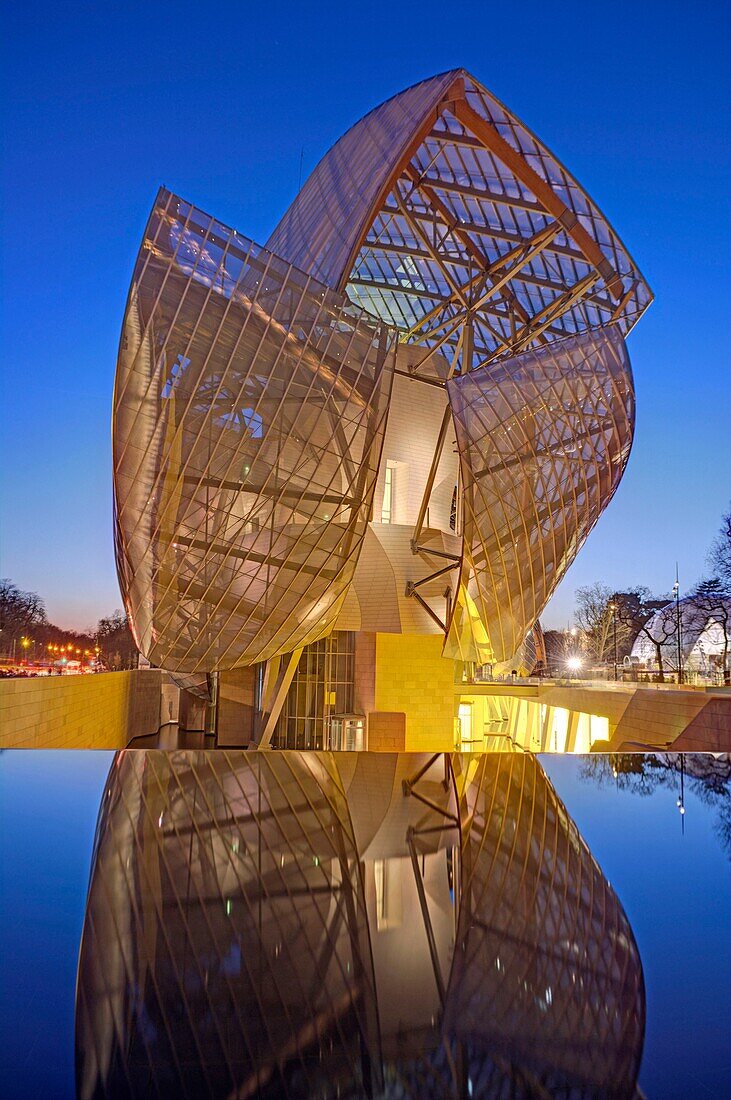 France,Paris,Bois de Boulogne,the Louis Vuitton Foundation by architect Frank Gehry