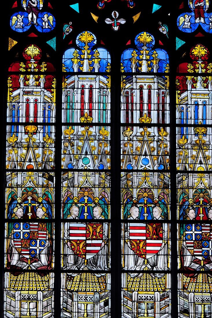 France,Indre et Loire,Tours,Saint Gatien cathedral,bay,stained glass