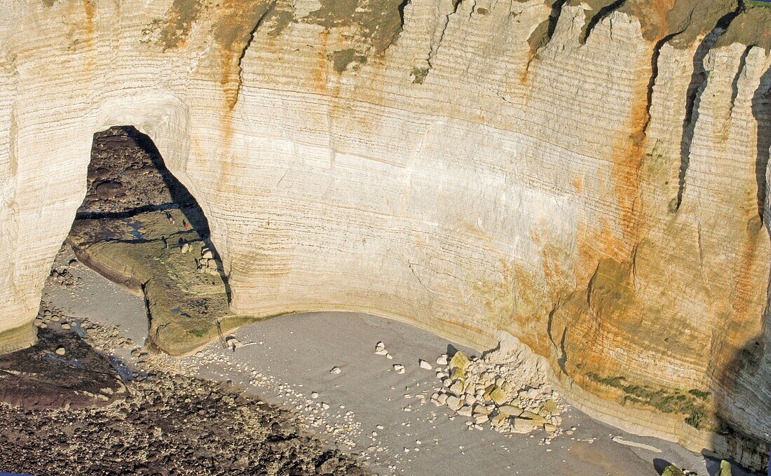 France,Seine Maritime,Etretat,Cote d'albatre,Aval cliff,la Manneporte (aerial view)