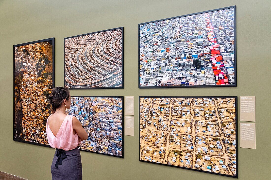 France,Hauts de Seine,La Defense,the roof of the Grande Arche,inauguration of Legacy exhibition by Yann Arthus-Bertrand from 28/06 to 01/12/2019