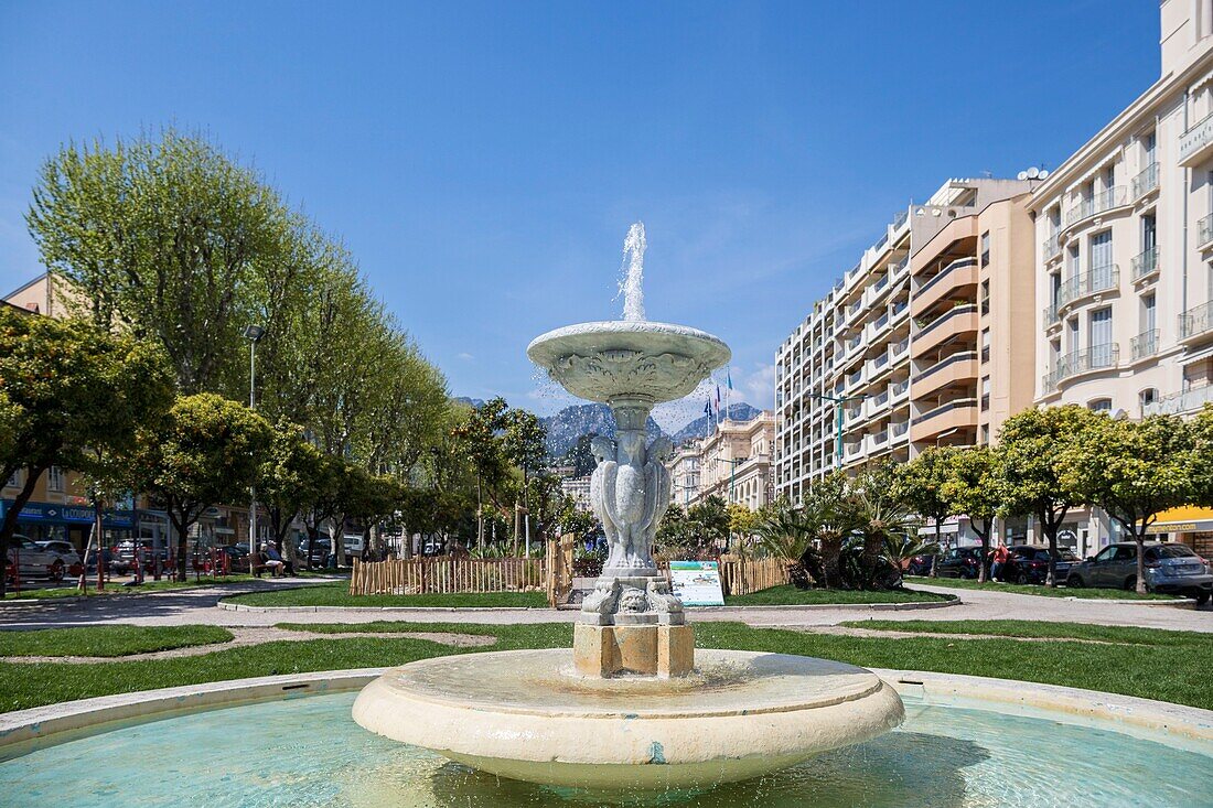 France,Alpes-Maritimes,Menton,Biovès garden fountain