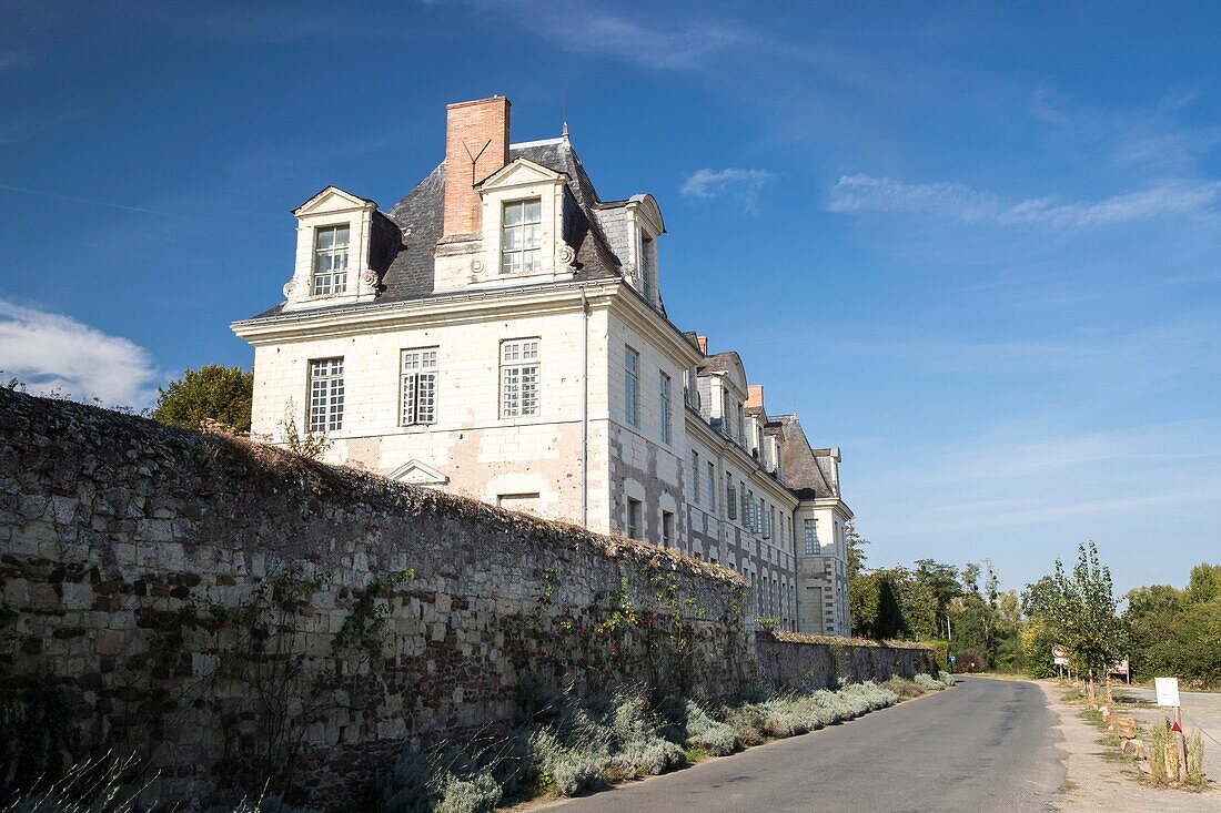 France,Maine et Loire,Loire valley listed as World Heritage by UNESCO,Le Thoureil,main street,St Maur's abbey