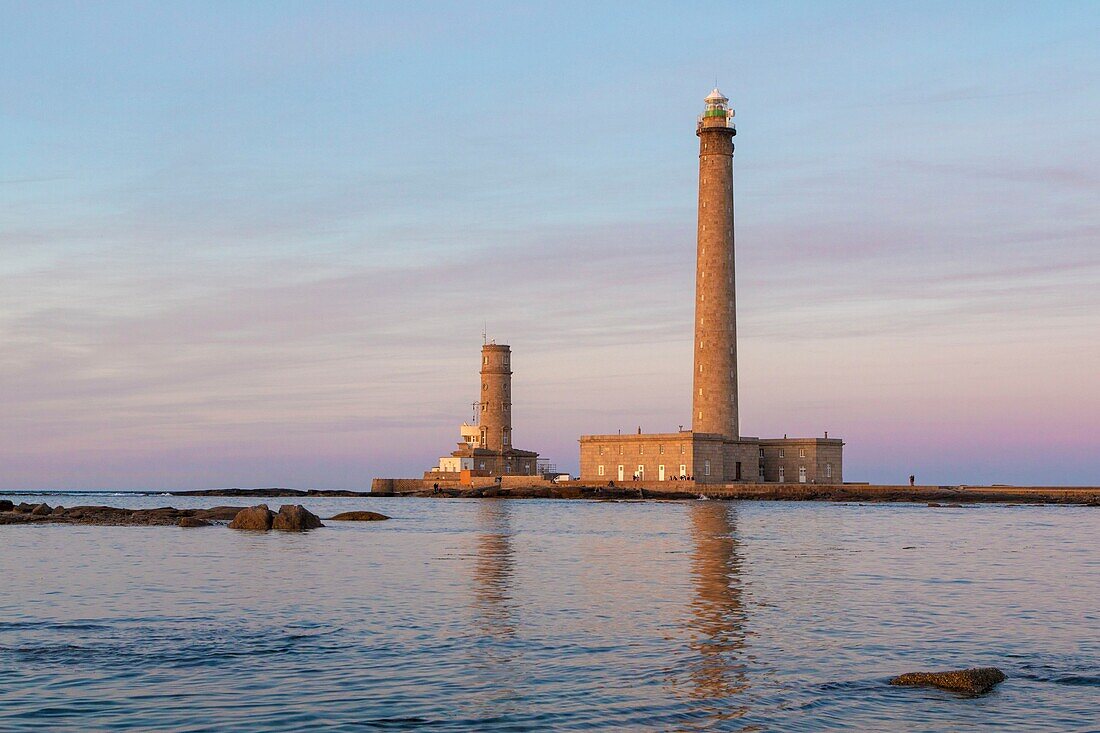 France,Manche,Cotentin,Gatteville le Phare or Gatteville Phare,Gatteville lighthouse or Gatteville Barfleur lighthouse and the semaphore at the tip of Barfleur