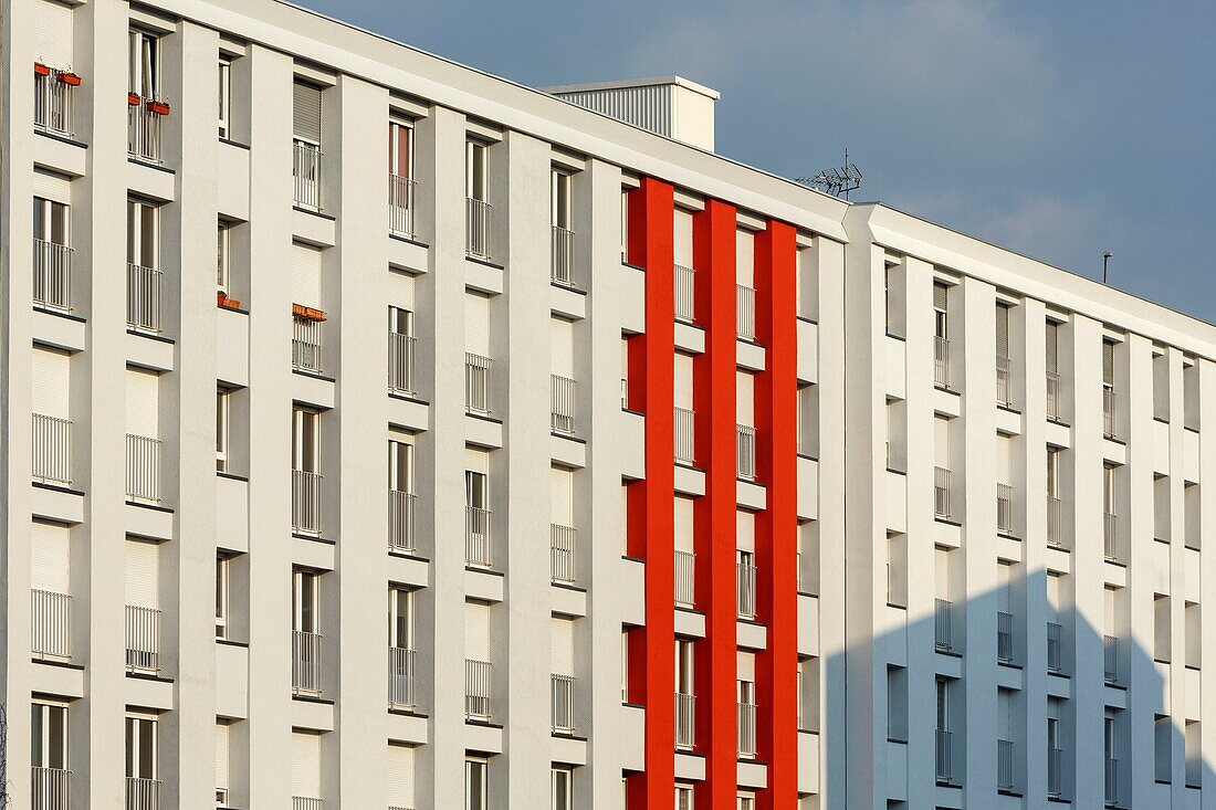 Frankreich,Meurthe et Moselle,Nancy,Fassade eines Wohnhauses in der Straße Karl der Dritte