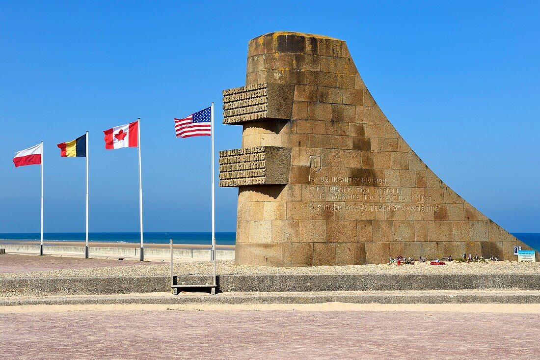 France,Calvados,Saint Laurent sur Mer,along the beach of Omaha Beach memorial Allied landings