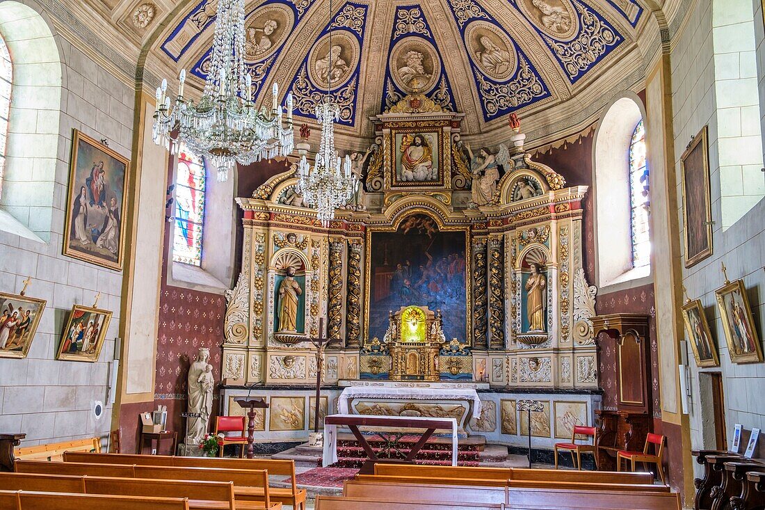 Frankreich,Aveyron,Mur de Barrez,Kirche Saint Thomas de Cantorbery,Truyere-Tal