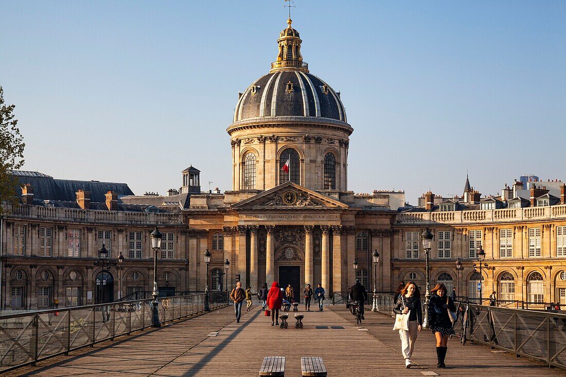 Frankreich,Paris,Gebiet, das von der UNESCO zum Weltkulturerbe erklärt wurde,Seine-Ufer, die Brücke der Künste und das Institut de France (französische Akademie)