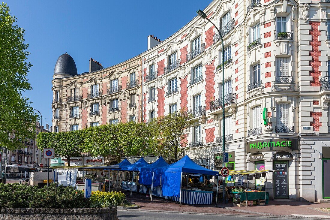 Frankreich,Seine Saint Denis,Le Raincy,Rond Point Thiers,Markt