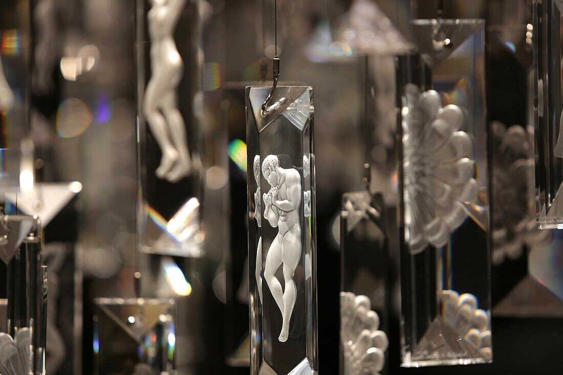 Frankreich,Bas Rhin,Wingen sur Moder,Detail einer Kristalllampe in der Villa Rene Lalique in Wingen sur Moder