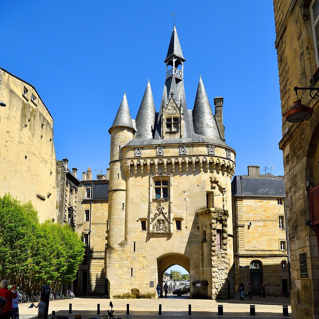 France,Gironde,Bordeaux,district a World Heritage Site by UNESCO,district of Saint Peter,15th century Gothic Cailhau gate