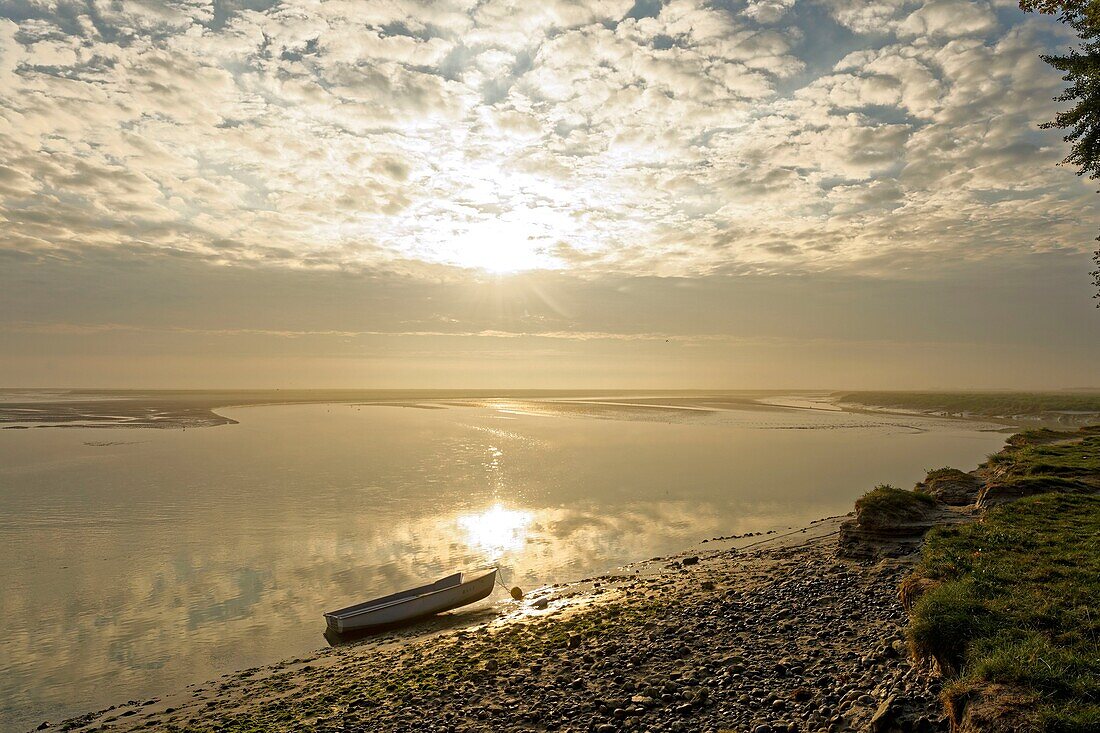 France,Somme,Baie de Somme,Saint Valery sur Somme,mouth of the Somme Bay at low tide