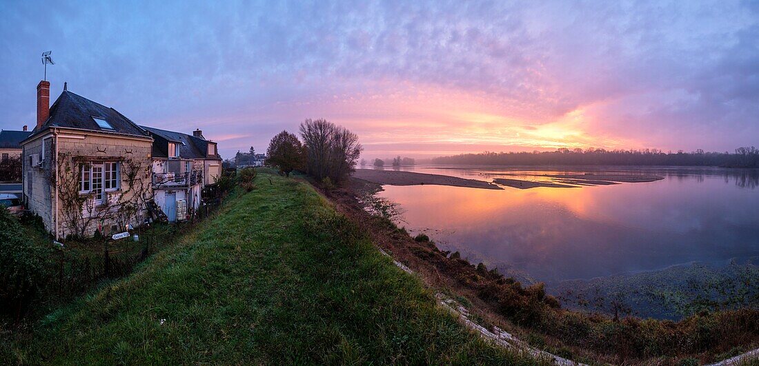 Frankreich,Indre et Loire,Loiretal,von der UNESCO zum Weltkulturerbe erklärt,die Ufer und der Deich der Loire