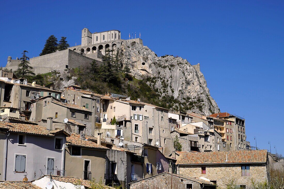 France,Alpes de Haute Provence,Sisteron,the city and the citadel