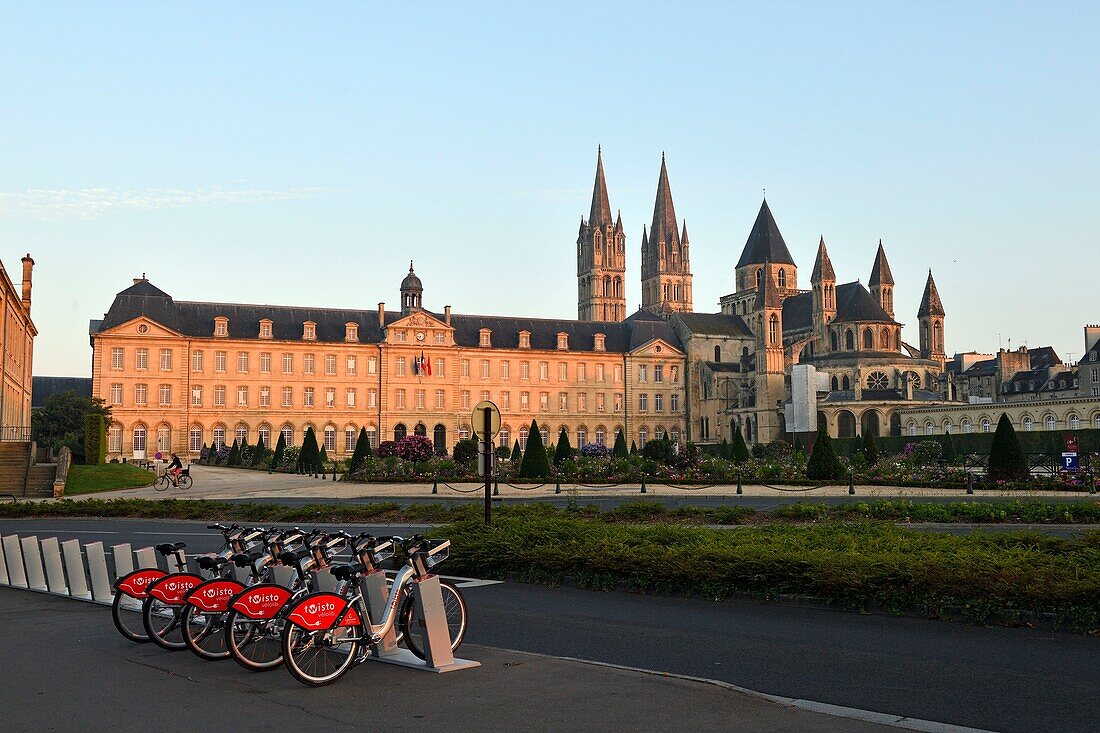 France,Calvados,Caen,the city hall in the Abbaye aux Hommes (Men Abbey) and Saint Etienne abbey church