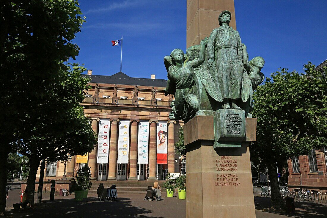 France,Bas Rhin,Strasbourg,district of Neustadt dating from the German period listed as a UNESCO World Heritage Site,Place Broglie Bordered with 17th century mansions